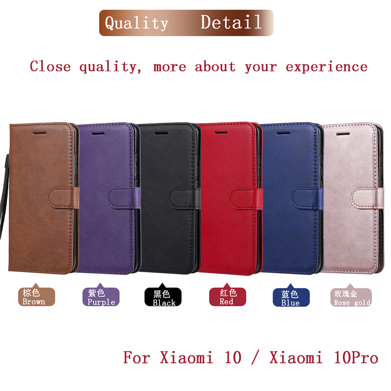 Leather Case Redmi K20 Pro Note 7 6 Pro Xiaomi 9SE 8 Lite Simple Solid Color Black Red Flip Card Slot Wallet Cover Case