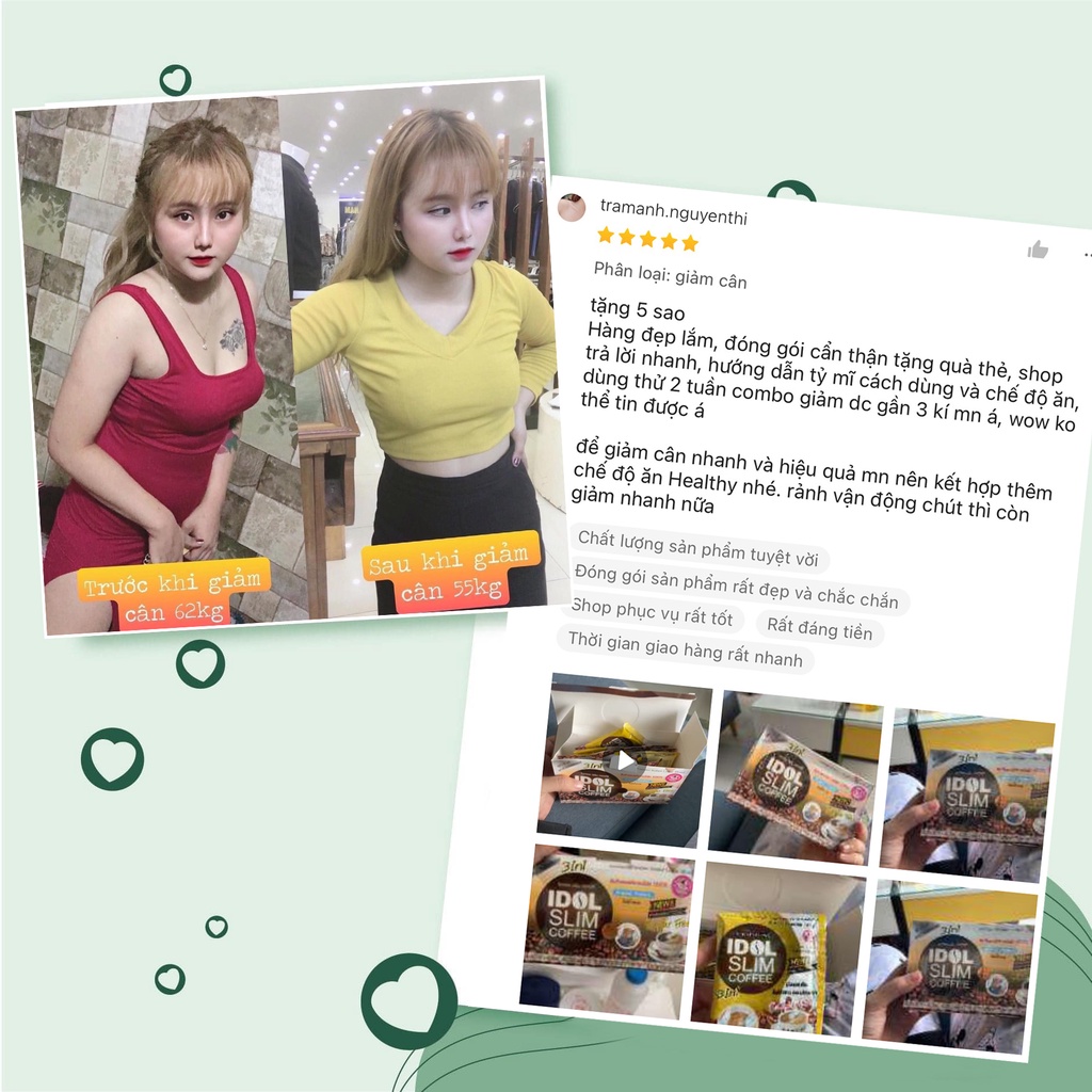 Cà Phê Giảm Cân Idol Slim Thái Lan detox giảm béo cấp tốc nhanh cafe không phải thuốc giảm cân