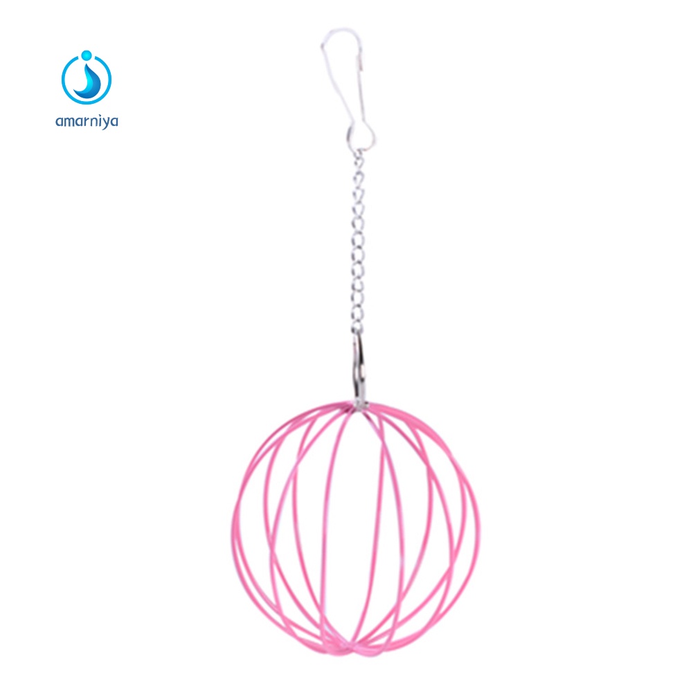 Quả bóng có dây treo kích thước 8.5cm đựng thức ăn/ làm đồ chơi cho thỏ/ chuột hamster/ chuột lang