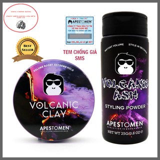 [TẶNG PRESTYLING 30ml] Chính Hãng TEM Check SMS Sáp Vuốt Tóc Apestomen Volcanic Clay hoặc Volcanic Ash Styling Powder