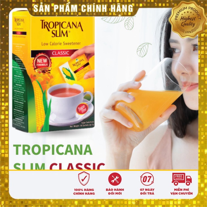 Hộp 50 Gói Đường Bắp Ăn Kiêng Low Calo Surcalose Tropicana Slim Classic 100g Dành Cho Người Tiểu Đường Và Ăn Kiêng0