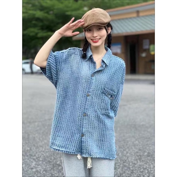 Áo somi jean denim mẫu siêu xinh siêu lạ cho mùa hè