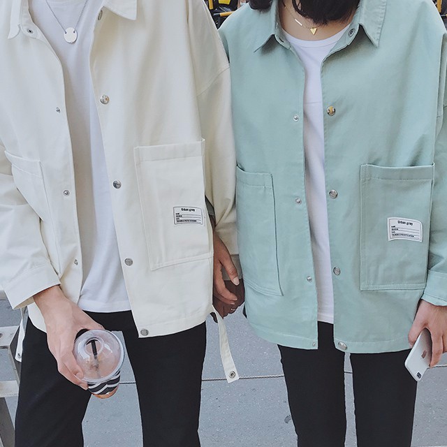 Áo khoác nam nữ ulzzang fom rộng áo khoác đôi phong cách hàn quốc