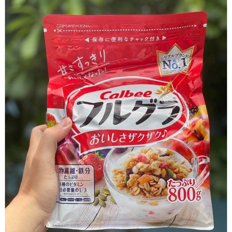 Ngũ cốc calbee 800g màu đỏ - Nội địa Nhật Bản