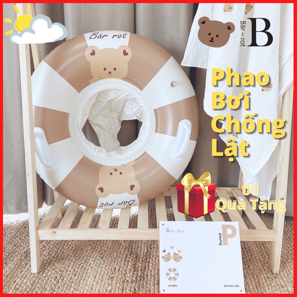 Phao Bơi Chống Lật Cho Bé Bar-Rot, Phao Ngồi Bơi An Toàn Cho Bé 1-4 Tuổi Hottrend Hàn Quốc PNBR