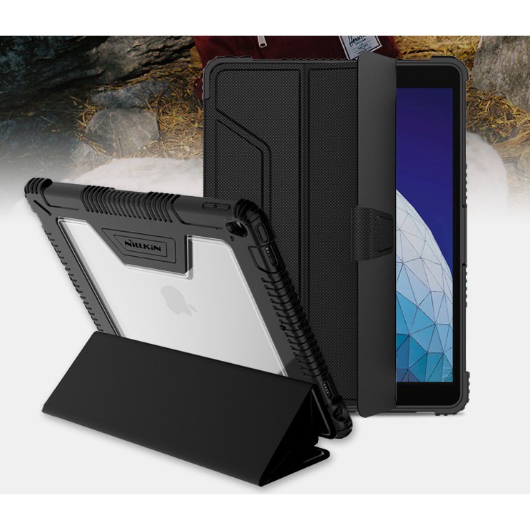 Bao da iPad mini 4/5 air1/2/3, Pro 10.5, Pro 12.9, 10.2 Pro 11 2020 chính hãng Nillkin Bumper chống sốc có ngăn đựng bút | BigBuy360 - bigbuy360.vn