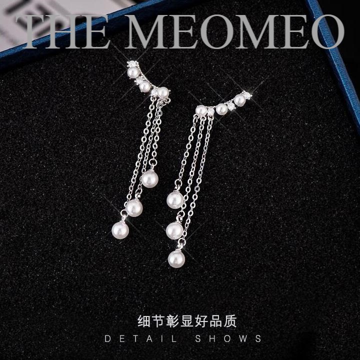 [FREESHIP] Bông Tai Nữ Mạ Bạc dáng dài tiểu thư trang sức cao cấp, Khuyên tai nữ ngọc trinh -The Meomeo𝟑𝟖