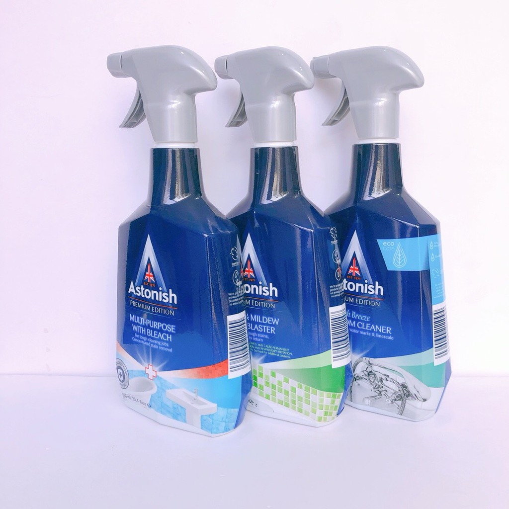 Bộ 3 Bình xịt Tẩy Rửa vệ sinh nhà Tắm Astonish