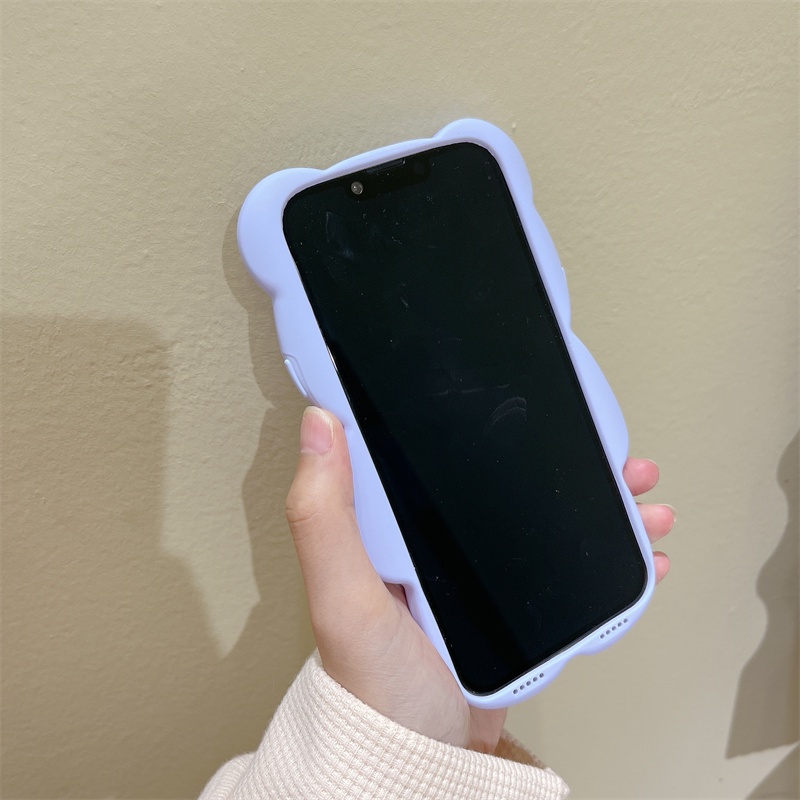 Ốp Điện Thoại Mềm Hình Gấu 3D Màu Kẹo Cho iPhone 13 Pro Max 12 11