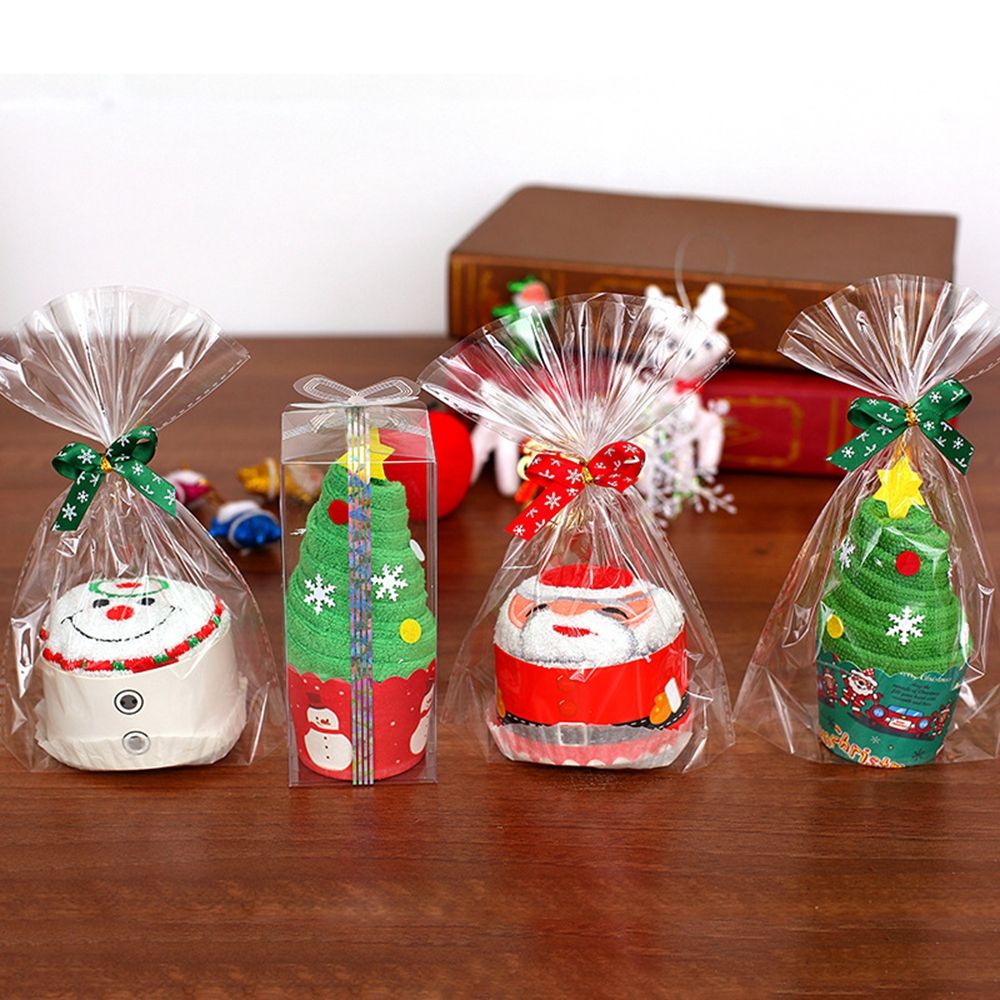 Khăn lau bằng cotton hình bánh chủ đề giáng sinh bằng cotton dùng để trang trí nhà cửa vào noel/ làm quà tặng năm mới