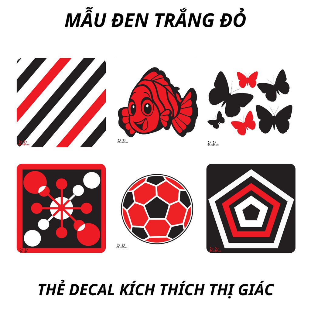 Bộ Thẻ Decal Kích Thích Thị Giác Giúp Bé Phát triển Toàn Diện [Chuẩn Phương Pháp Montessori]