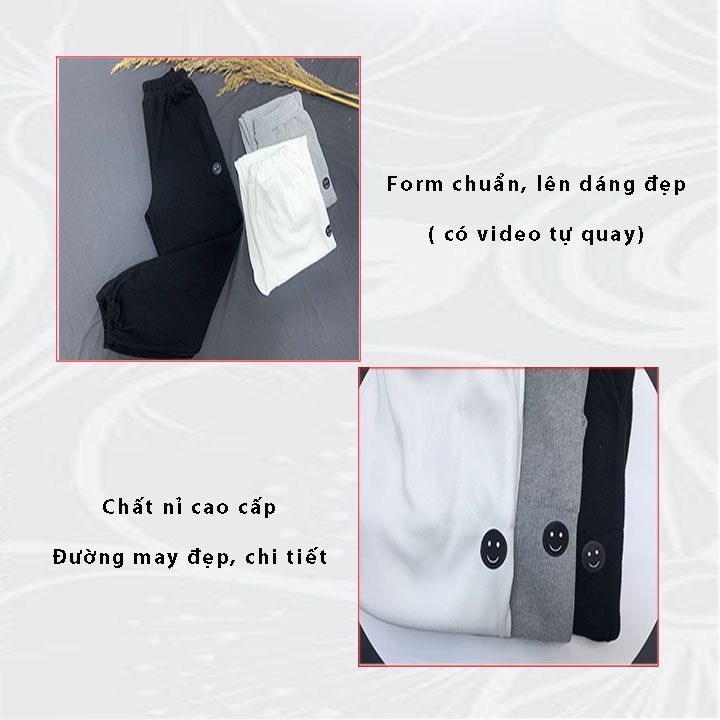 Quần ống rộng nữ MIN19 quần jogger bigsize lưng cao ống rộng cạp chun bo gấu màu trắng đen ghi thời trang Hàn Quốc | BigBuy360 - bigbuy360.vn