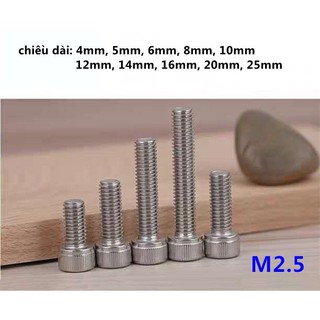 Bộ bulông lục giác chìm đầu trụ inox 304-M2.5