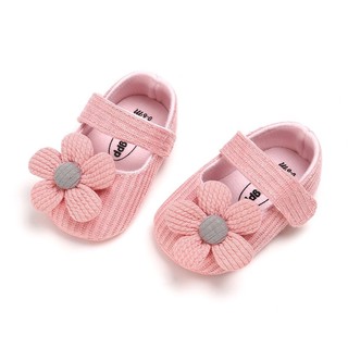 Giày vải phối hoa to mềm, dễ thương cho bé sơ sinh