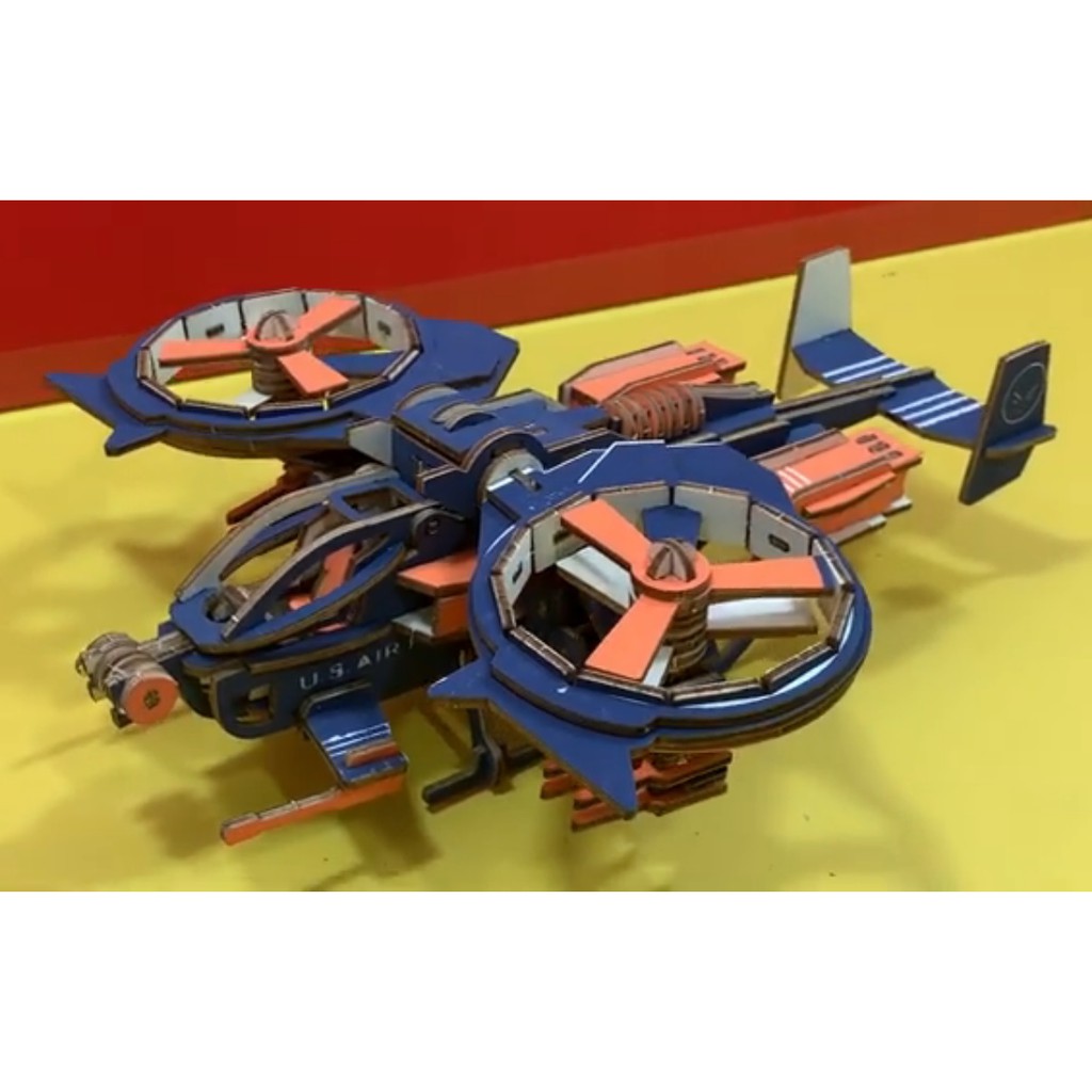 Đồ chơi lắp ráp 3D gỗ Birkeetoys mô hình máy bay bọ cạp- cắt laser