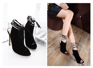 Giày cao gót hở mũi cột dây