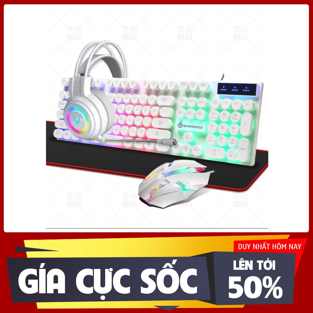 Bàn Phím Gaming có dây 🌟 Tặng Kèm Chuột Máy Tính Siêu Vip LED 7 Màu Ấn Tượng +🌟🌟 Free thảm lót chuột