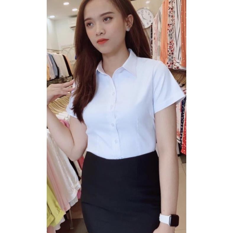 SALE sốc áo sơ mi trắng tay ngắn ( mai an) ảnh thật + video hàng shop cao cấp vải kate thái ◦ ྇ ་