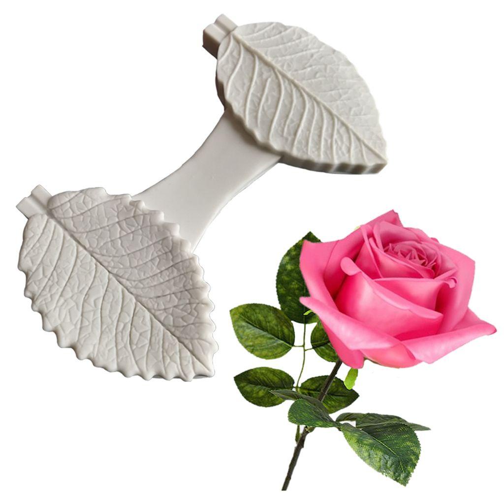 Khuôn Làm Bánh Bằng Silicone Hình Lá Hoa Hồng DIY