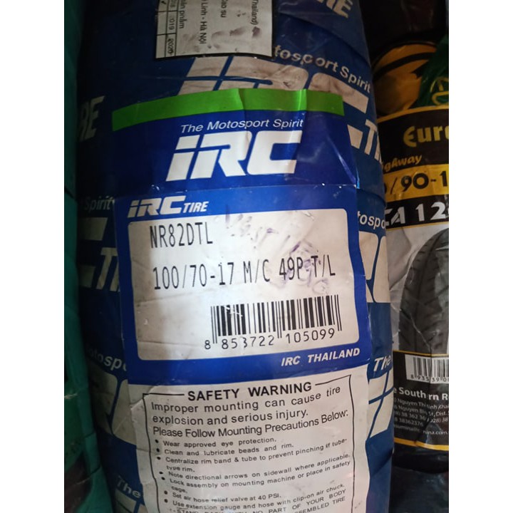 VỎ 100/70-17 IRC SAU EXCITER 135 Thái Lan