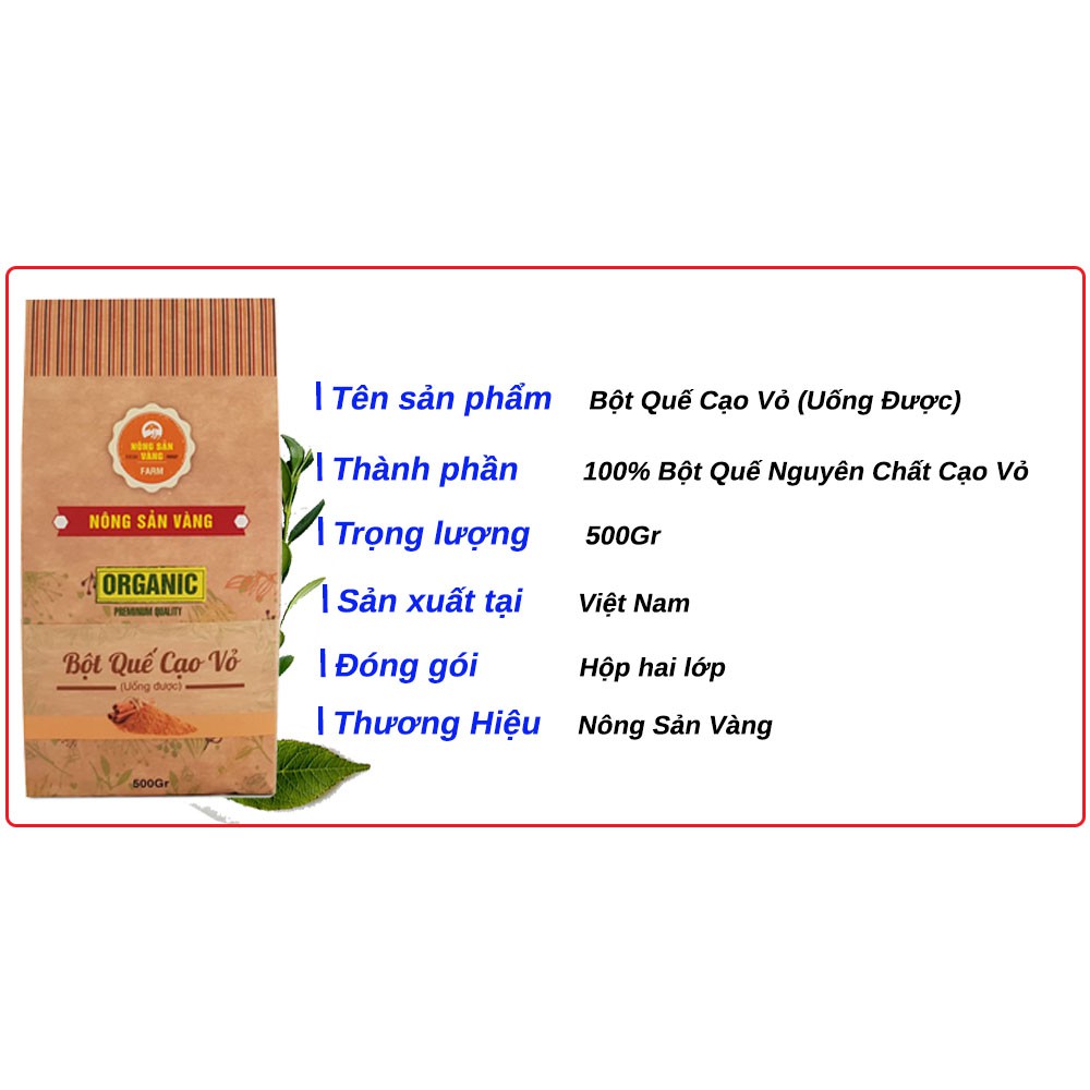 Bột Quế Nguyên Chất Cạo Vỏ (Uống Được) 100g - 500gr ( Nông Sản Vàng ) Detox Giảm Cân, Nấu Ăn Làm Bánh