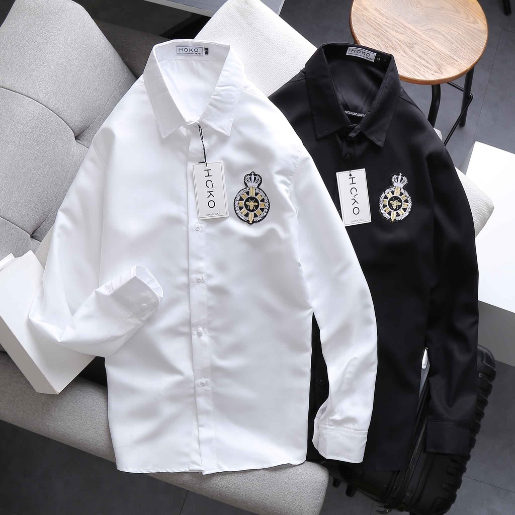 Áo Sơ Mi Nam Tay Dài Thêu Hình Đẹp Như Ảnh Chất Vải Mát HÌNH THẬT, CÓ VIDEO