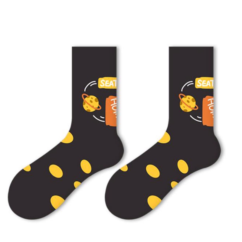 Xiangbao Vớ Cotton Co Giãn In Họa Tiết Vũ Trụ Hành Tinh Vũ Trụ Hoạt Hình Vui Nhộn Phong Cách Harajuku Cho Nam Và Nữ