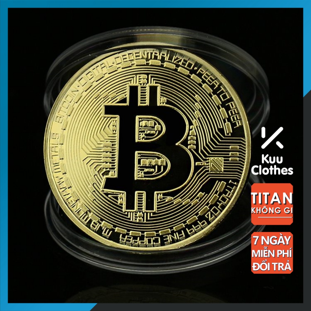 Đồng Xu Bitcoin - Quà Tặng Lưu Niệm Đầu Tư Tiền Ảo Thép Titan Không Gỉ - Đồng Xu Phong Thủy Trader - Kuu Clothes