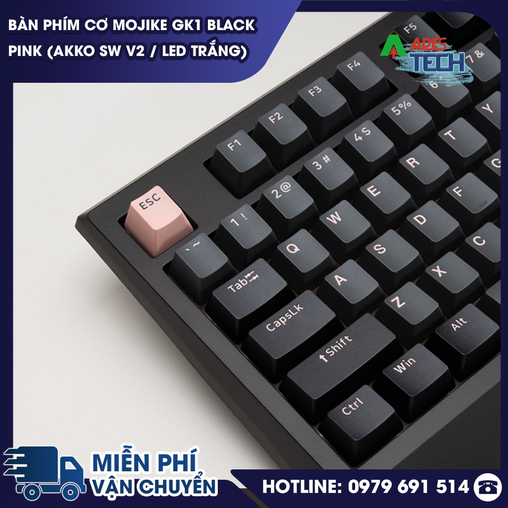 Bàn phím cơ Mojike GK1 Black Pink  | Bảo hành 12 tháng