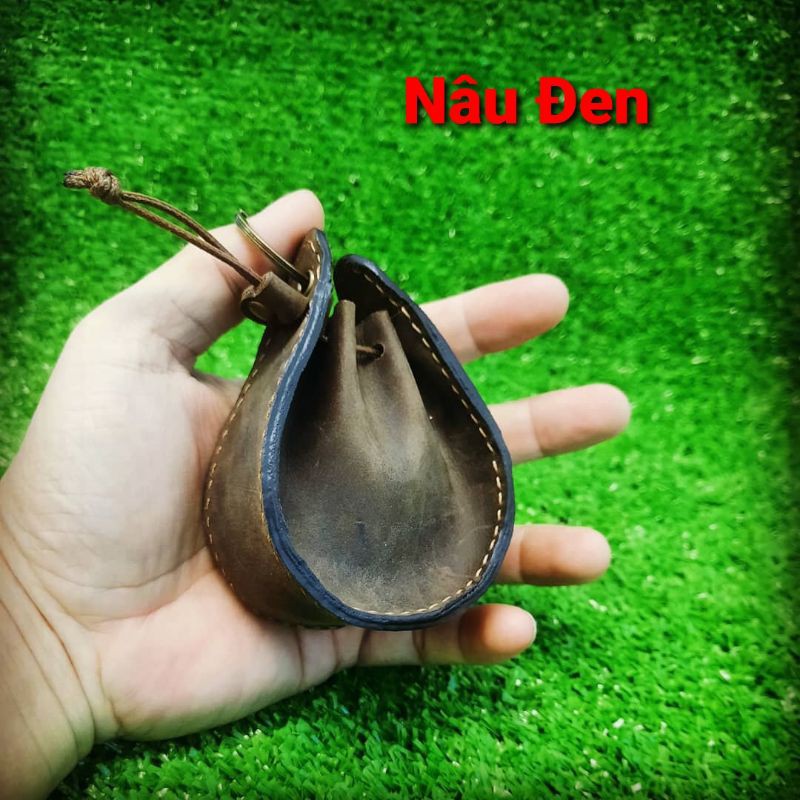 Móc khoá túm da bò thật - handmade da thật