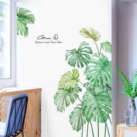 Tranh decal dán tường VƯỜN CÂY LÁ -LÁ GREEN  trang trí phòng khách - Decal dán tường 84/
