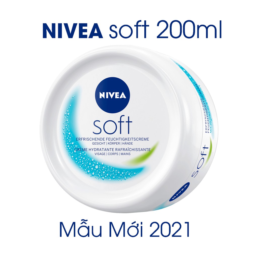 Kem dưỡng da Nivea Soft 200ml dưỡng ẩm chống nẻ chống khô mốc.