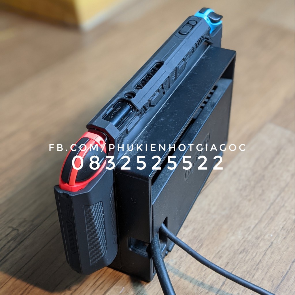 Ốp lưng chống sốc bảo vệ TPU, case gắn được vào dock cho Nintendo Switch ver 1 / ver 2 kèm kính cường lực, bọc núm