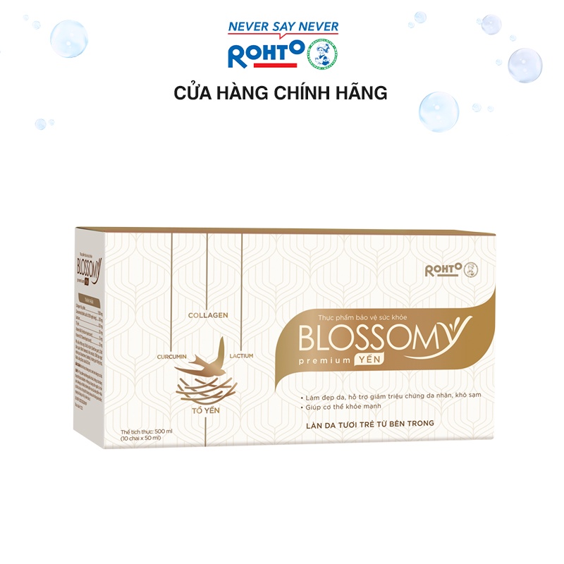 Thực phẩm collagen uống tổ yến Rohto Blossomy Premium hộp 10 chai x 50ml