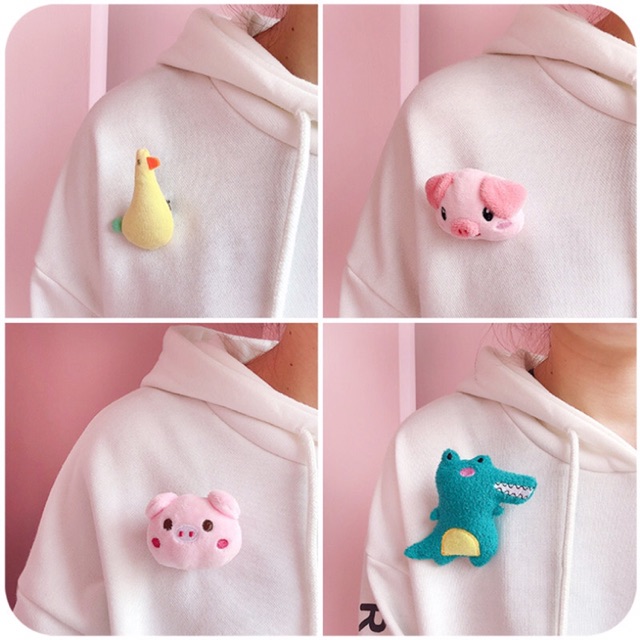 Cài áo và buộc tóc hot pilu bằng bông họa tiết cute dễ thương