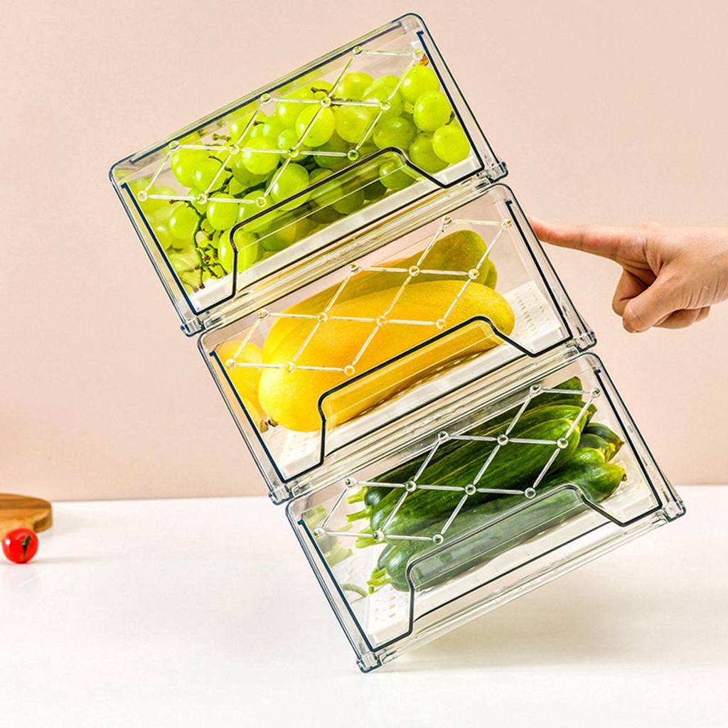 Hộp Đựng Đồ Trong Suốt Chống Trượt Có Thể Tháo Rời Tiện Dụng Cho Nhà Bếp