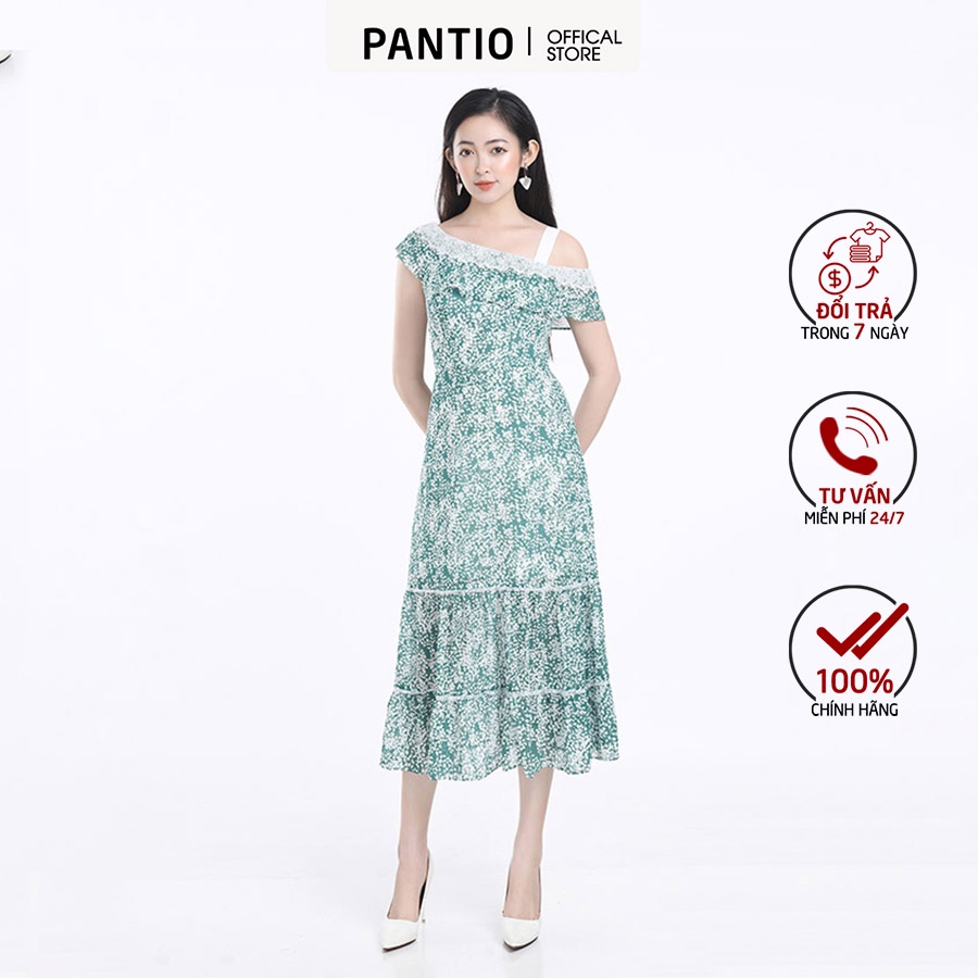 Đầm dạo phố họa tiết hoa nhí thiết kế trễ 1 vai trẻ trung FDP32492 - PANTIO