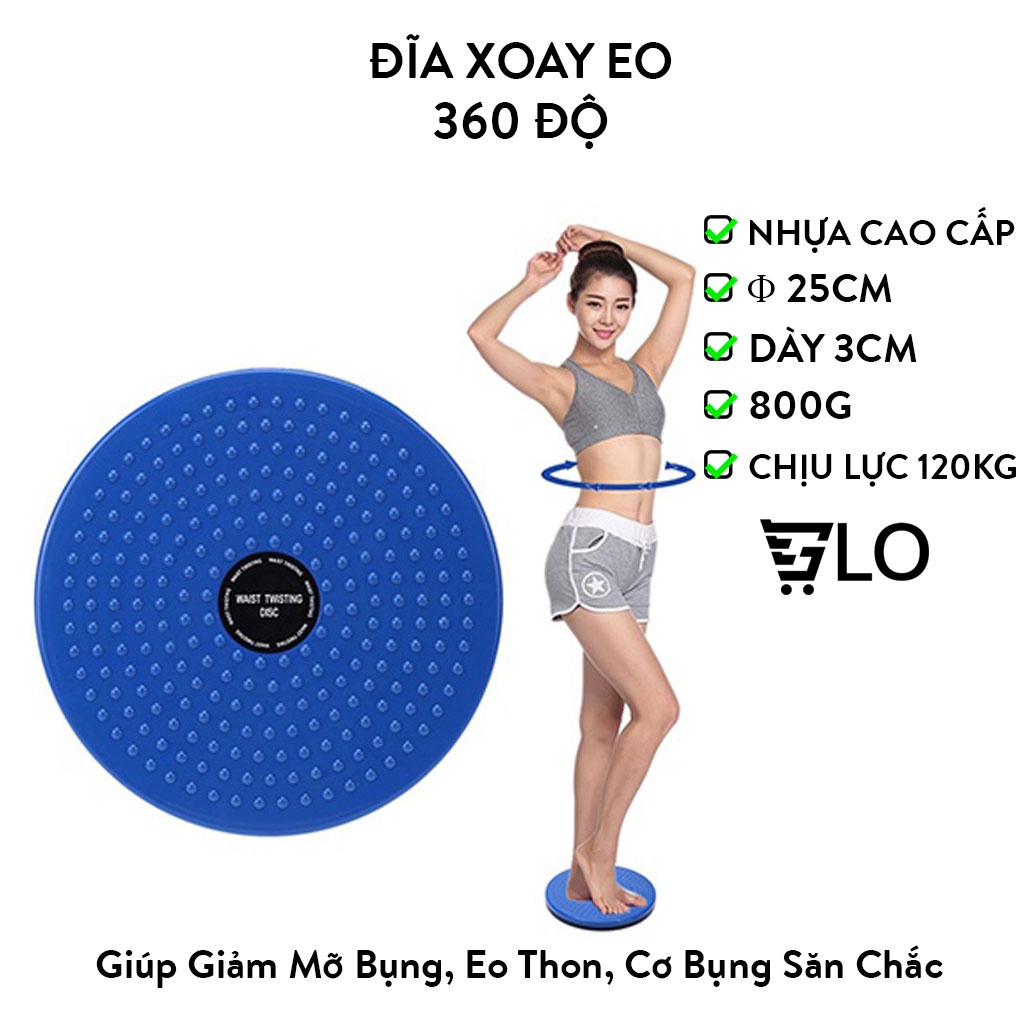 Đĩa Xoay Eo Tập Thể Dục 360 Độ Giúp Giảm Mỡ Bụng, Eo Thon, Cơ Bụng Săn Chắc, Bàn Xoay Eo Nhựa Cứng Siêu Bền