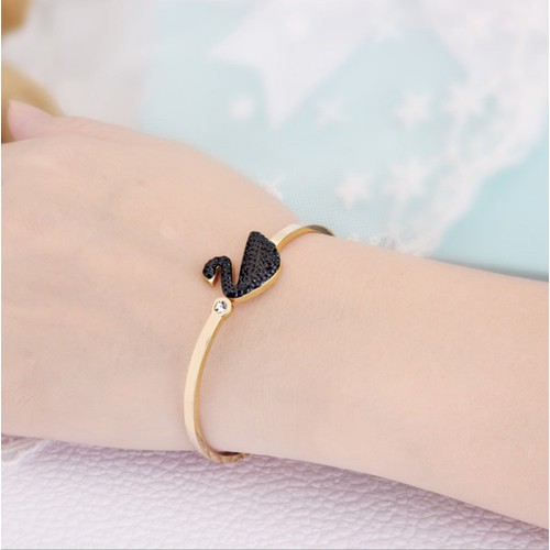 Vòng Tay Thiên Nga Đen Thép Titan Ko Rỉ TT 3590