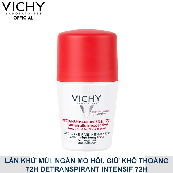 LĂN GIÚP KHÔ THOÁNG VÙNG DA DƯỚI CÁNH TAY VICHY DÉTRANSPIRANT INTENSIF 72H TRANSPIRATION EXCESSIVE 50ML - 9555