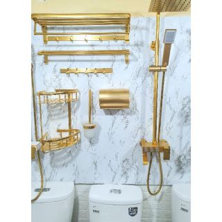 ( FREE SHIP )  COMBO SEN CÂY + PHỤ KIỆN 6 MÓN NHÀ TẮM MẠ VÀNG CAO CẤP
