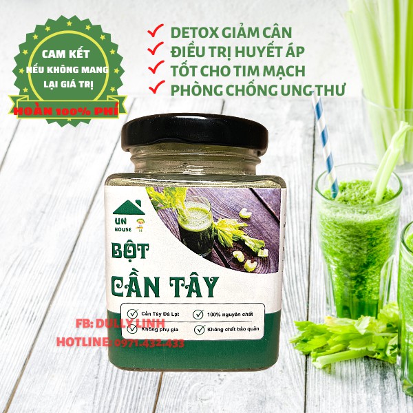 [HOT] Bột Cần Tây Nguyên Chất, Hỗ Trợ Giảm Cân, Thanh Nhiệt Giải Độc, Làm Đẹp Da, Lọ Thuỷ Tinh 150gr