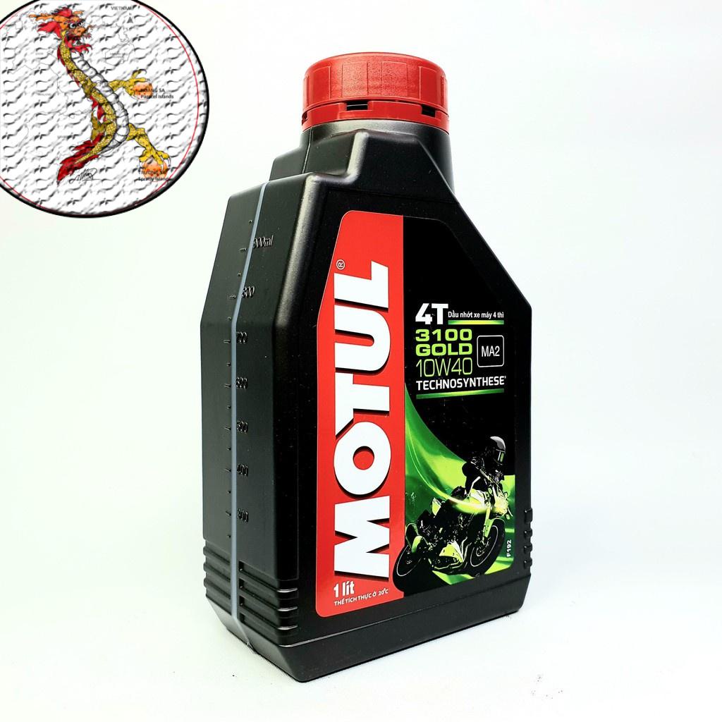 [TẶNG Phễu]  Nhớt MOTUL 3100 GOLD 10W40 chai 1L, nhớt motul 3100 10W40 chai 1L dầu nhớt cho xe máy xe côn bao xài