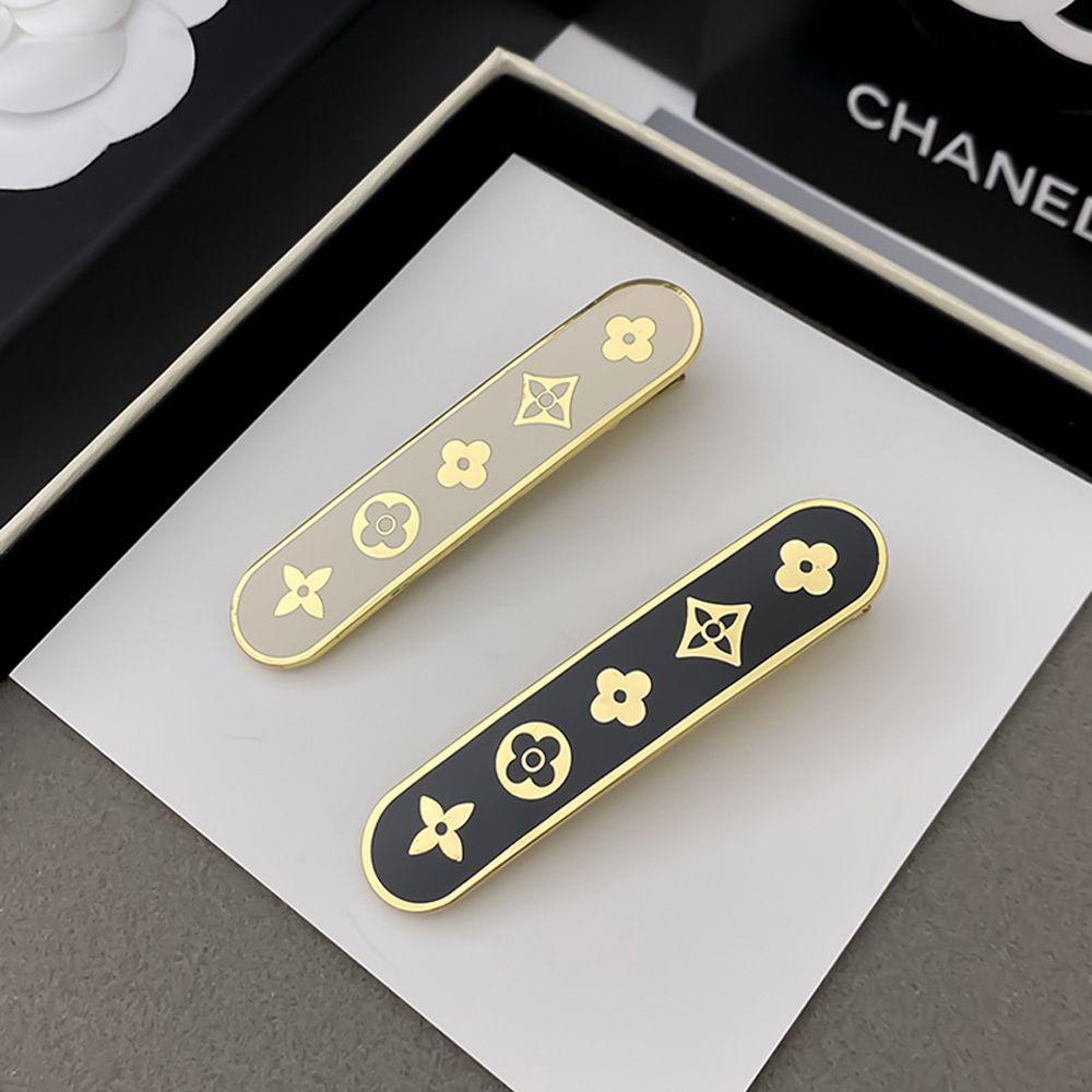 IVORY Kẹp Tóc Mỏ Vịt Bằng Kim Loại Hình Hoa / Chữ Cái Ngọt Ngào Thanh Lịch Cho Nữ