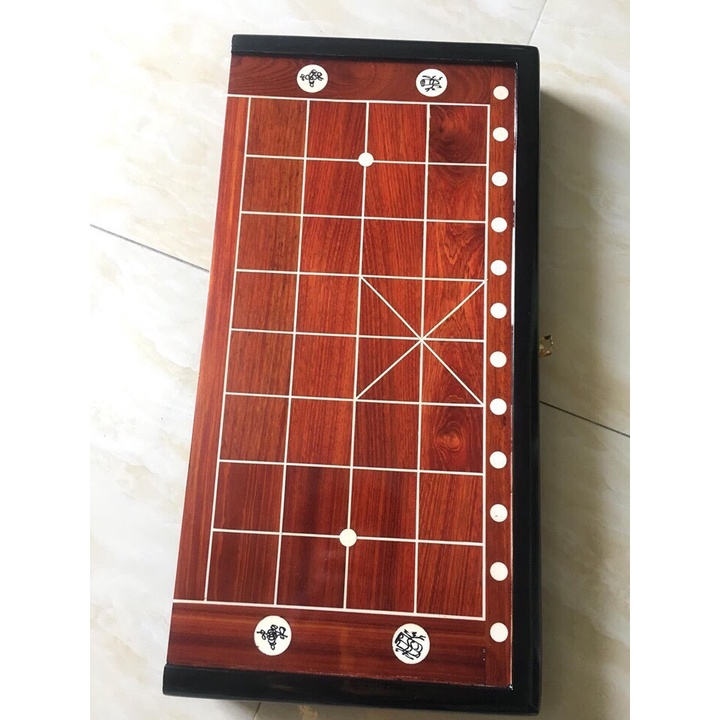 Bộ Cờ Tướng Gỗ Hương Cao Cấp - Quân Cờ, Bàn Cờ Da, Hộp Đựng - Quân Cờ Khắc CMC Cực Nét