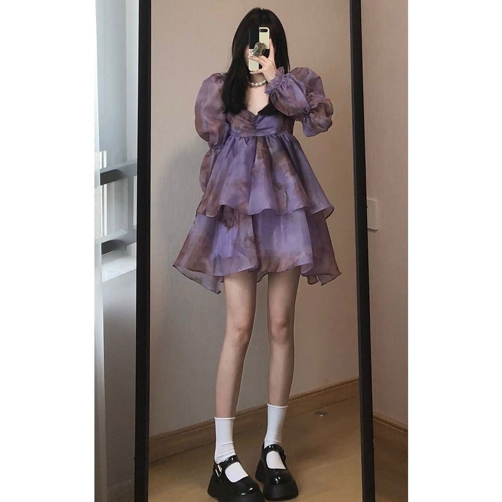 Váy babydoll Đầm Công Chúa Mùa Hè Phong Cách Công Chúa Pháp Siêu Nữ Tính Hợp Thời Trang Mới