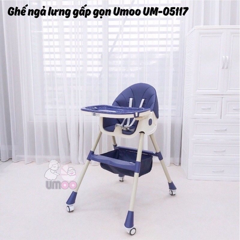 Umoo - ghế ăn dặm ngả lưng cao cấp có bánh UM-50117