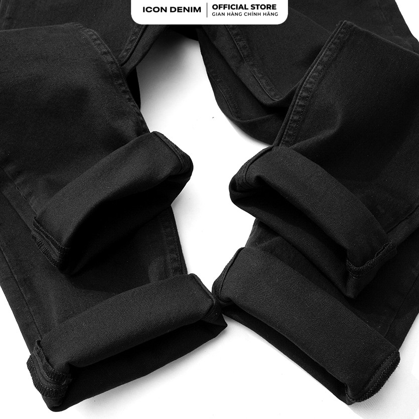 Quần Jean Nam Đen Trơn ICON DENIM Dáng Ôm Slim-fit Trẻ Trung, Co Giãn Tốt | BigBuy360 - bigbuy360.vn