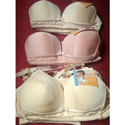 COMBO 2 Áo lót ngực bầu thông hơi cho con bú chống chảy xệ hàng loại 1 - áo có 3 màu tím nude kem