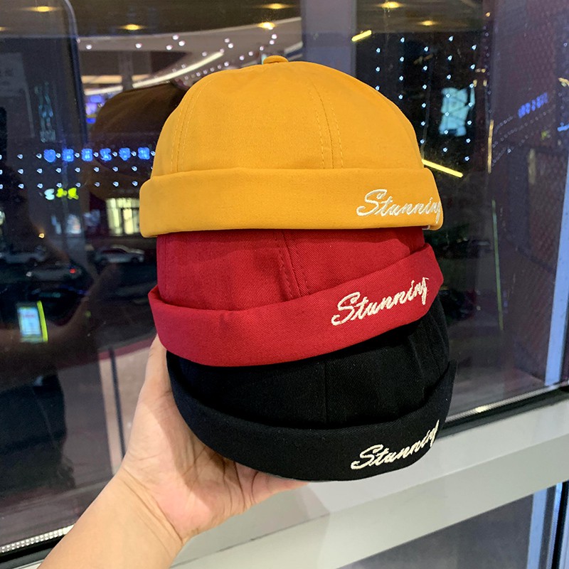 Mũ quả dưa địa chủ beanie in chữ Stunning - LOPDOP OFFICAL